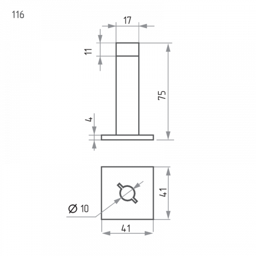 Ограничитель дверной настенный НОРА-М 116 никель матовый
